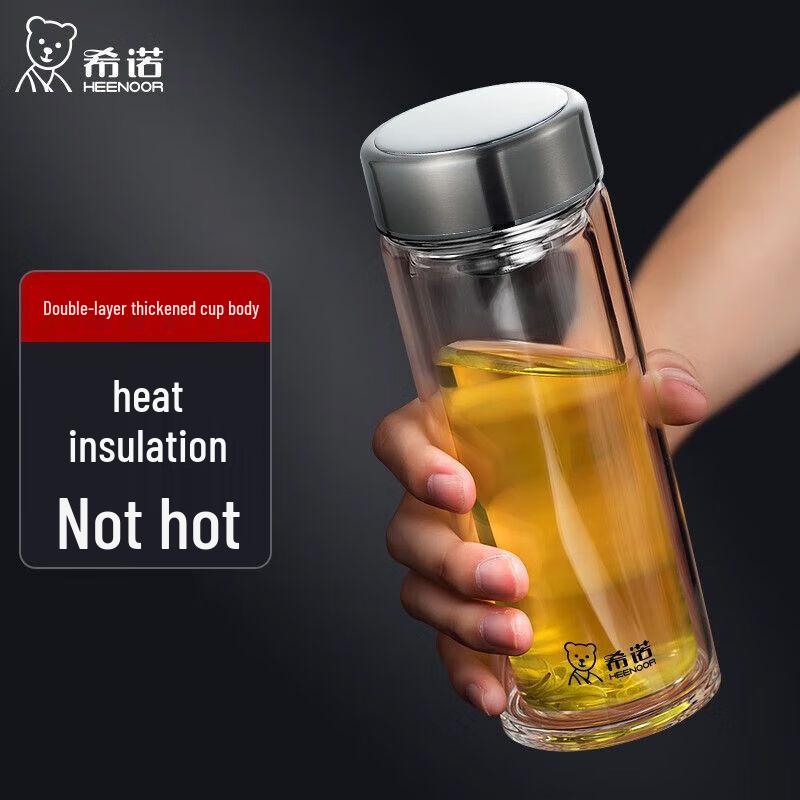 Heenoor Double-Layer Glass Travel Tumbler