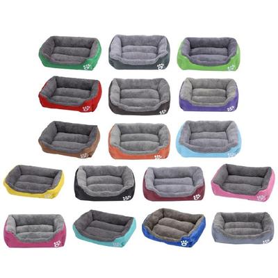 Dog Bed with Furry Cushion Elegant Rectangular Bed for Pet Indoor Bed