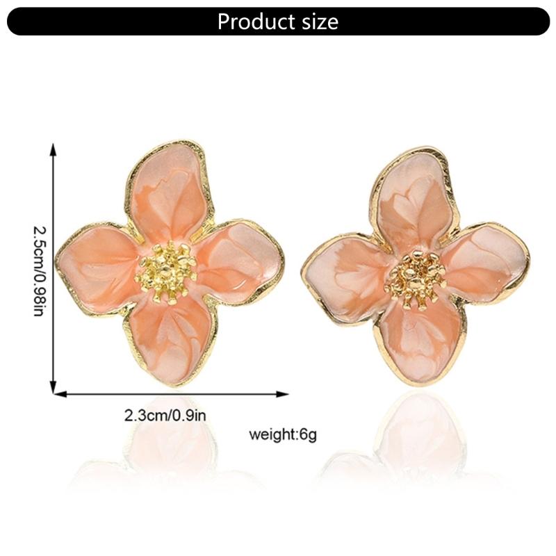Elegant Hibiscus Designs Studs Earrings for Women Romance Korean Styles Vintage Charm Fashion Jewelry Accessory