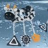 Animal-shaped Baby Stroller Hanging Pendants Cow Plush Stuffed Sensory Toy  Montessori Toys