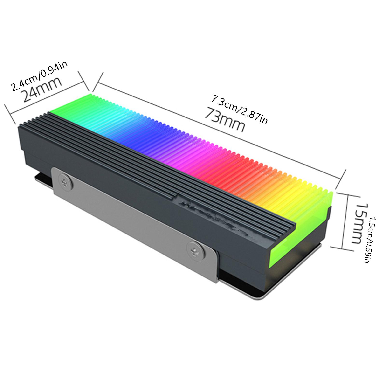 

ARGB AURA Sync Computer 2280 SSD M2 Radiator Aluminum PC RGB M.2 Nvme Cooler Heatsink Solid State Drive Heat Sink Cooler United States