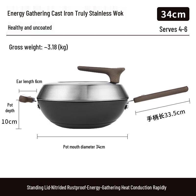Cast Iron Non-stick Wok
