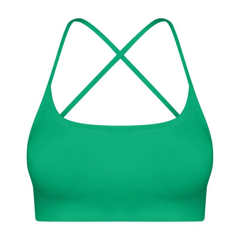 2023 New Cut Out Cross Beauty Back Exercise Underwear Women's Thin Square Collar Workout Top Sexy Yoga Bra Quick-Drying
