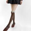 Women Nylon Stretch Thigh High Stockings With Lace Trim and Mesh Detailing Hollowout Over the Knee Socks for Daily Use