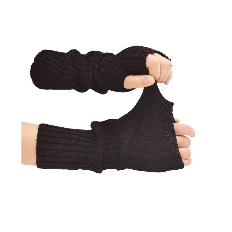 White Fingerless Gloves JK Knitted Sleeves Women Hip Hop Sunscreen Arm Protection Japanese Harajuku Gloves Keep Warm Gloves