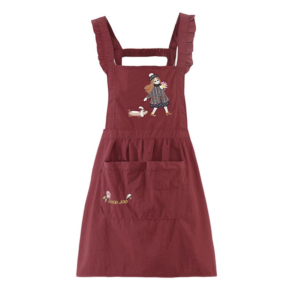Princess Style Kitchen Apron Cartoon Florist Shop Work Clothes Restaurant Uniform  for Women