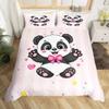 Panda Duvet Cover Cute Cartoon Animal Bedding Set Green Bamboo Print Comforter Cover Lovely Wild Animal Panda Bedspread Cover