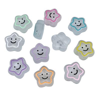 Colori Pastello Glassa Fai da Te Collana Braccialetto Per Creazione Gioielli 5 Pezzi Perline Acriliche Accessori Fatti a Mano Perline Distanziatrici Sciolte Perline Stella Sorridente
