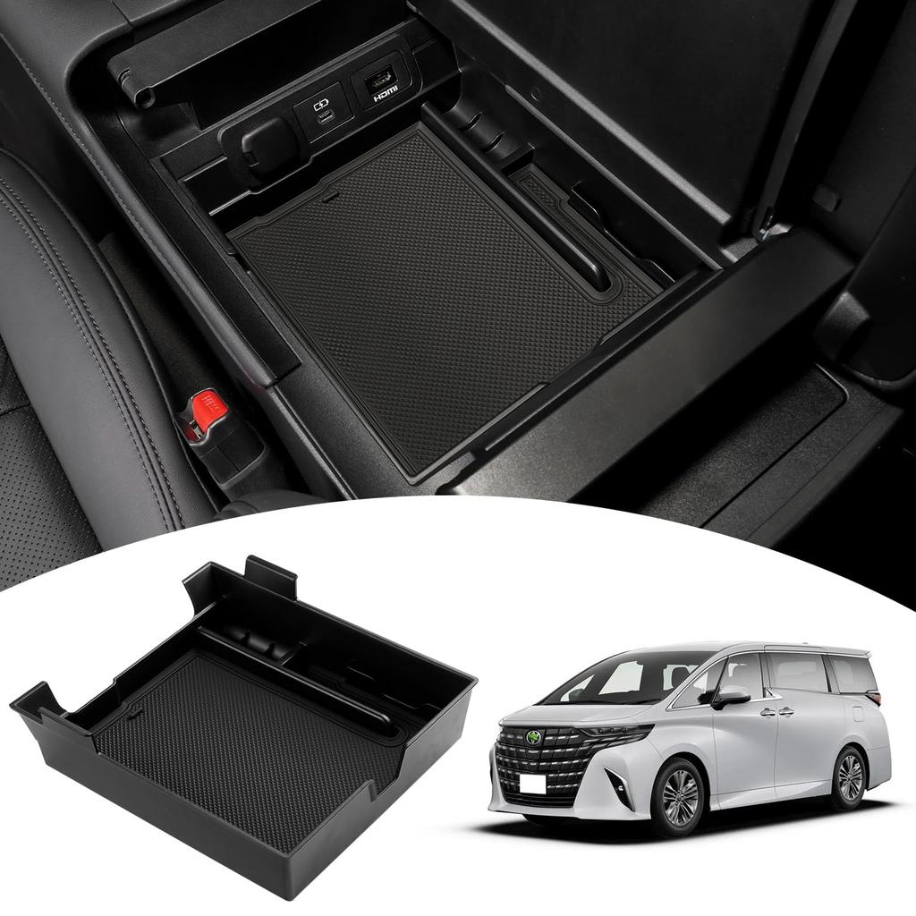 Mozan Center Console Box for Toyota New Alphard and Vellfire 2023 Present Console Inner ABS Small Item Storage Box with Interior Easy Installation (40