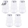 Christmas Tree Shaped Bottles 5Pcs Plastic Bottle 500ml Food Grade Clear Packaging Container for Empty Juice Cold Drink Coffee Leak Proof