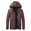 Jaqueta de couro masculina primavera e outono novo estilo coreano moderno jovem fino e bonito casual jaqueta de couro com capuz marca da moda