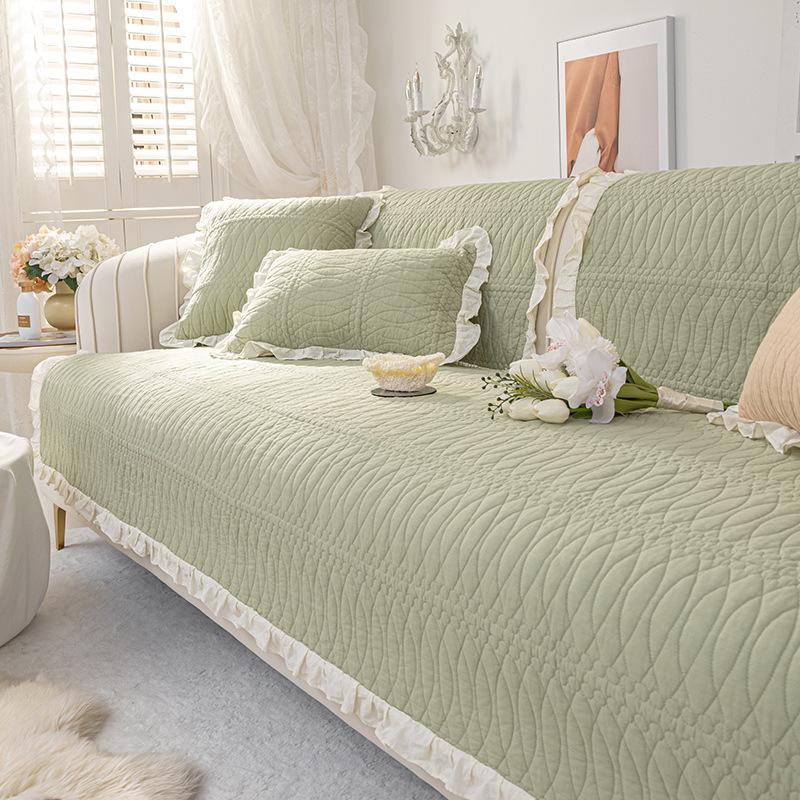 

Хлопковый чехол для дивана для гостиной, утолщенный коврик для диванной подушки, скандинавский однотонный диван-полотенце, L-образный угловой чехол для дивана, домашний декор 70X70cm 1pc