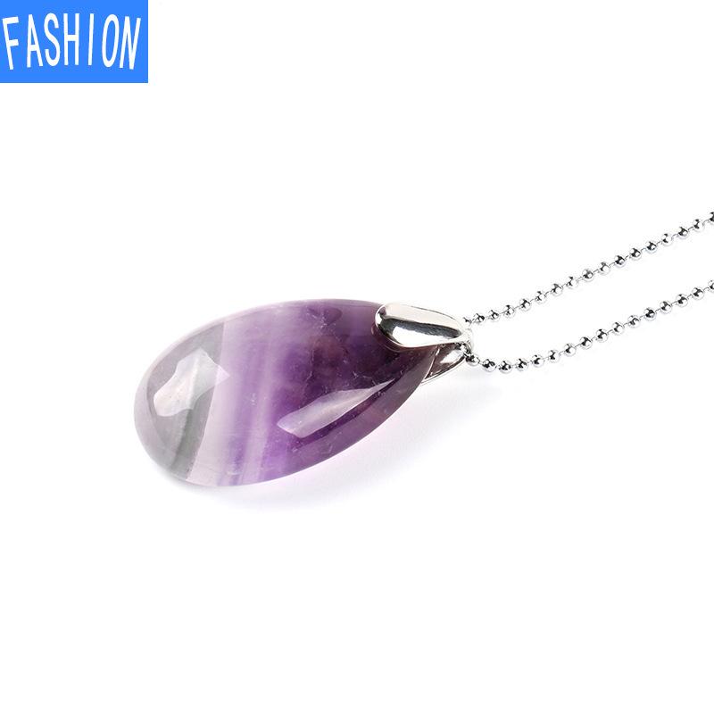 

Популярная подвеска-капля из натурального камня с кристаллами ауры amethyst