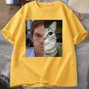 Cat Tshirt Fun Womens Short Sleeve Round Neck Cotton Tshirt Neutral Street Wear Womens Fashion Harajuku Printed Tshirt Top