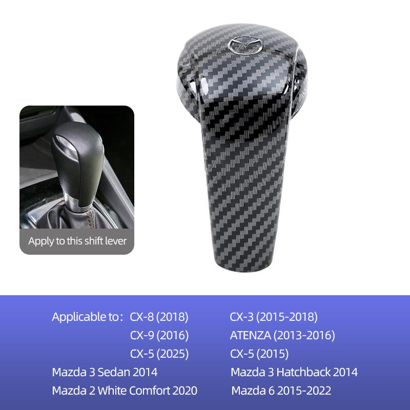 Carbon Fiber Car Gear Lever Cover Gearbox Shift Stick Trim For Mazda 2 3 6 5 Atenza CX3 CX5 MX5 CX7 Axela CX30 CX90 CX60 CX50