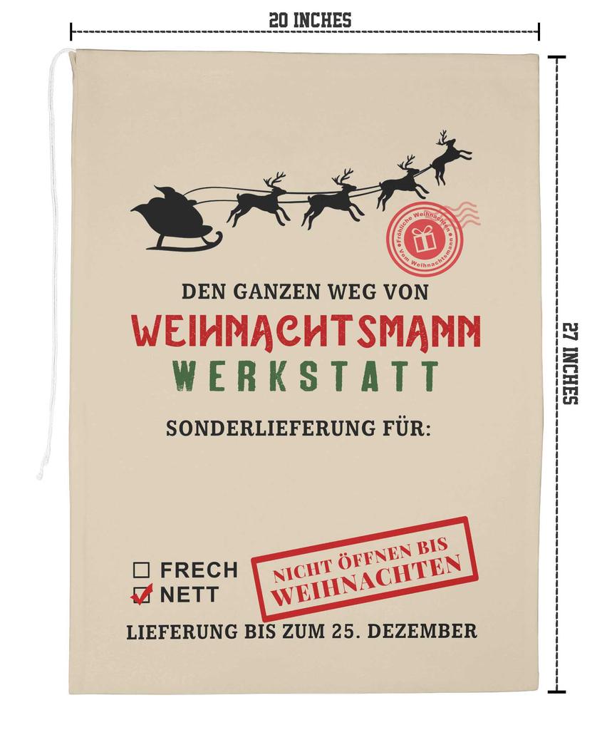 Printtoo Large Drawstring Canvas Bag Christmas Sack Bags Santa Gift Sack Custom Party Favor 2 Pcs 27x20 Inch