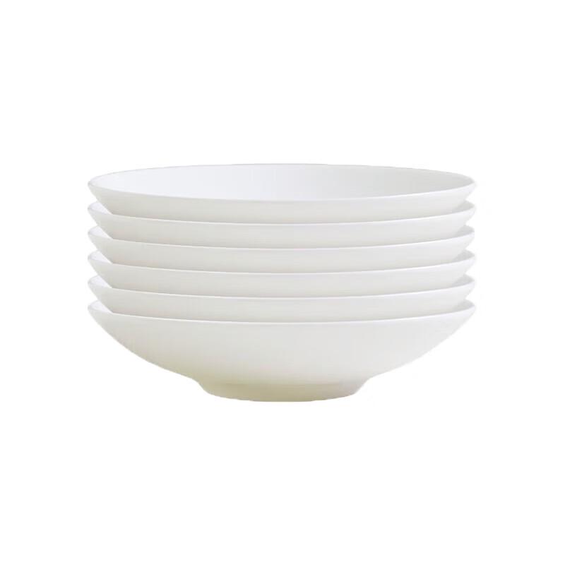Huihuang Jingdezhen Pure White Round Deep Ceramic Plate