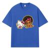 2026 Hello Kitty and Girl Printed Graphic Y2k Harajuku Streetwear 100% Cotton T Shirt Casual Oversized Summer Men T-shirt