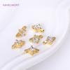 18K Gold Plated Mini Connector For Bracelet Necklace Making Supplies Inlaid Zircon Double Hole Connector DIY Jewelry Materials