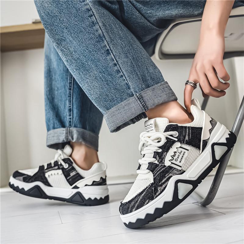 Fashion Summer Mesh Men's Skate Shoes Outdoor Casual Canvas Breathable Skateboarding Shoes Men Street Blue Platform Hip Hop Sneakers Man