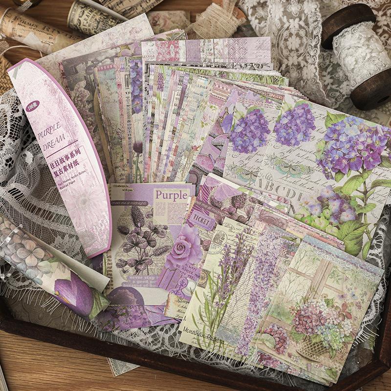 1 Packung/100 Stück Großes Vintage-Papier-Set, Antike Textur, Scrapbooking & Bastelbedarf