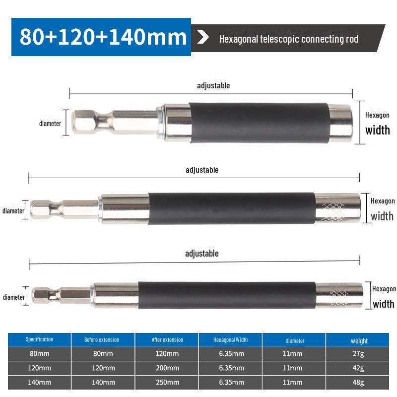 Magnetischer Teleskop Sechskantgriff Steckschlüssel Verlängerung