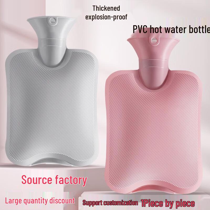 Thickened Explosion-Proof Hot Water Bottle with Faux Rabbit Fur Cover - Hand, Foot, and Abdominal Warmer