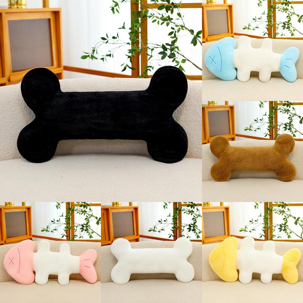 Furniture Decor Plush Bone Shape Sofa Pillow With Soft Filling For Living Room Lounge