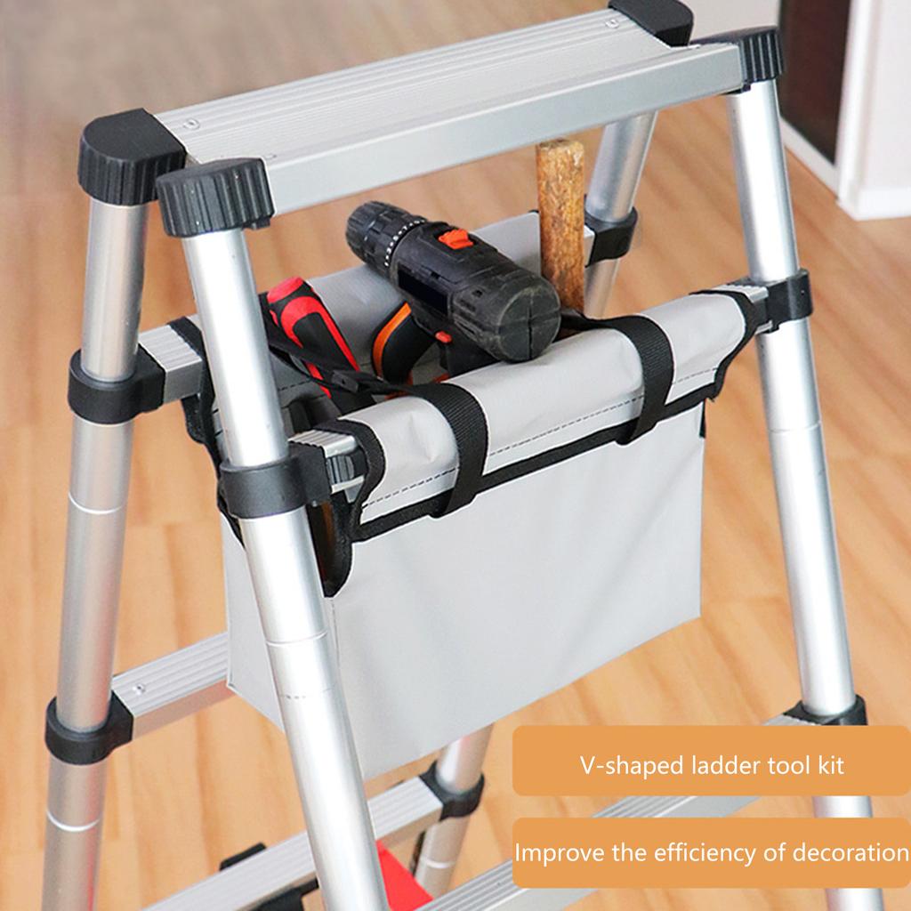 Langlebigkeit Oxford-Gewebe Werkzeugorganisatoren Werkzeugaufbewahrungstasche für Klappleitern mit verstärkten Schnallen und Griff