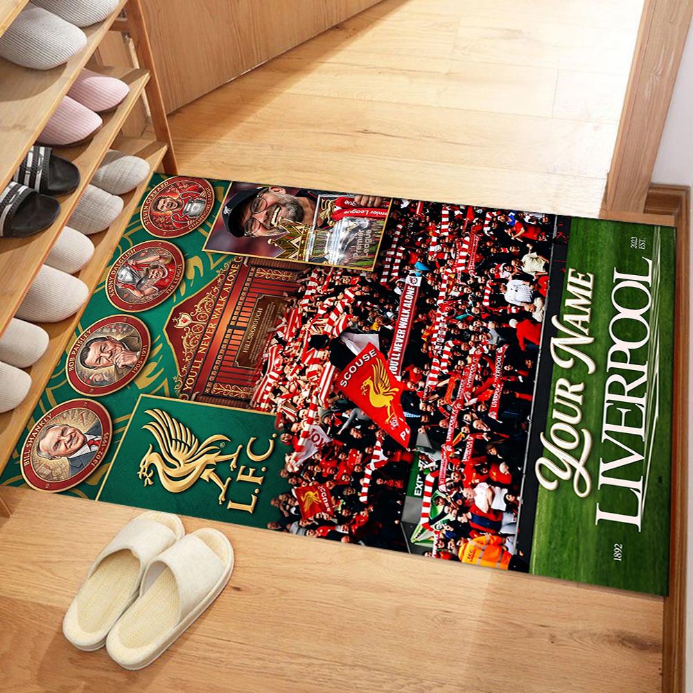 Liverpool Fc Customized Name Area Rug Perfect For Entryway Decorate Room Balcony Outdoor Antislip Carpet Decorate Offices