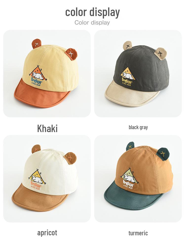 Vindtät solhatt för barn med 3D-tecknade öron – Söt basebollkeps med ankans näbb