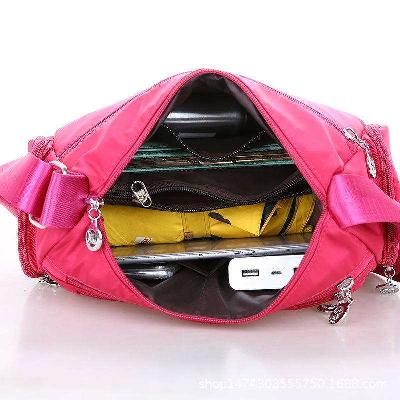 Multi-compartment single shoulder messenger bag women's bag medium and old mother bag light shoulder bag casual large-capacity cloth bag