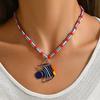 Fun Ocean Seahorse Pendant Colorful Glass Beaded Necklace Charm Fish Necklace Jewelry Gift