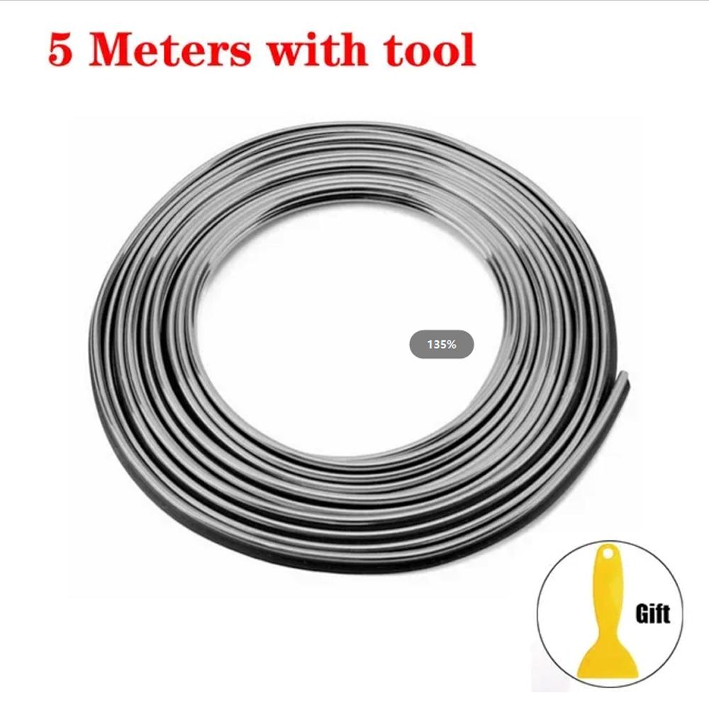 5M Car Dashboard Insert Flexible Trim Auto Interior Door Edge Decorative Moulding Strip Accessoires With Scraper