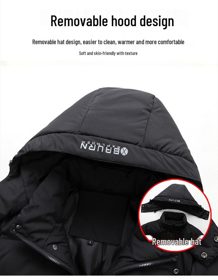 Winter Men's Business Down Jacket for Seniors - Thick, Warm, Plus Size Short Coat