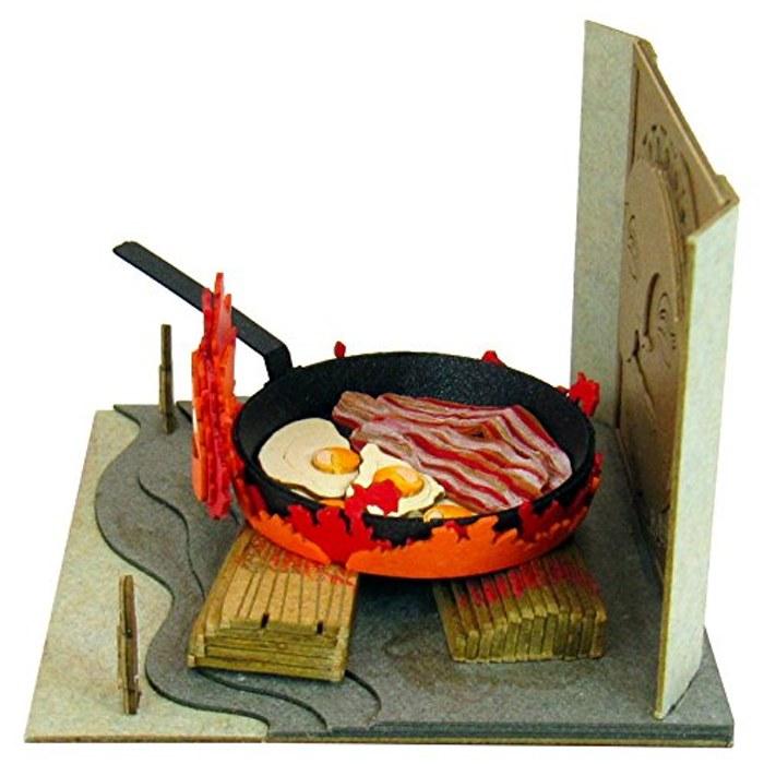 Sankei Studio Ghibli Mini Howl's Moving Castle Calcifer & Bacon Egg Papercraft Model MP07-33.