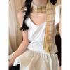 Women's Retro Plaid Cotton Linen Scarf - Summer Neck Protection Shawl, High-End Fashion Accessory