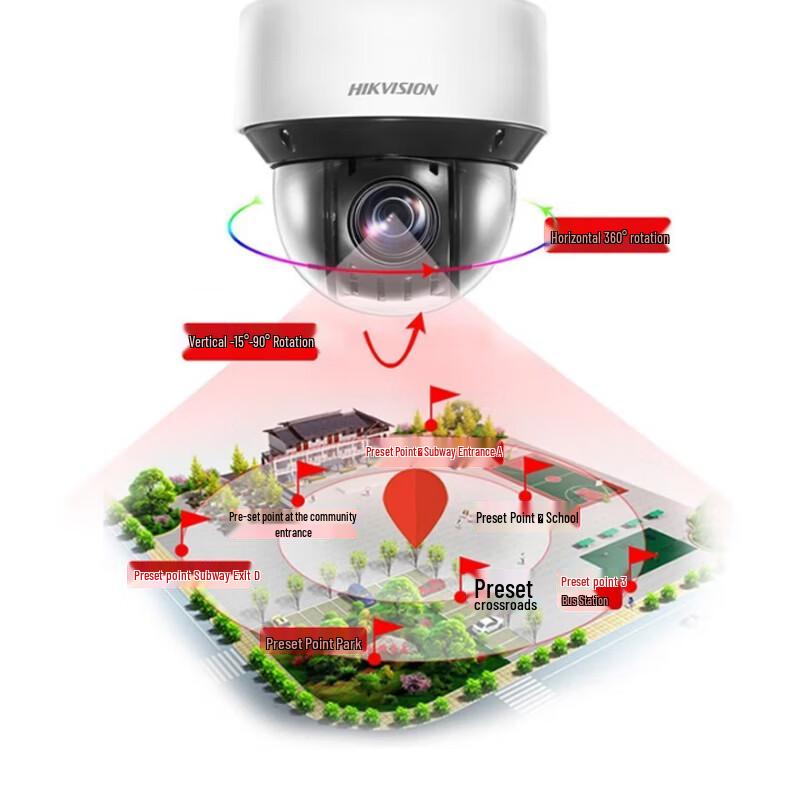 

Hikvision 2MP 12x Optical Zoom PoE PTZ Dome Camera CN plug (adapter included)