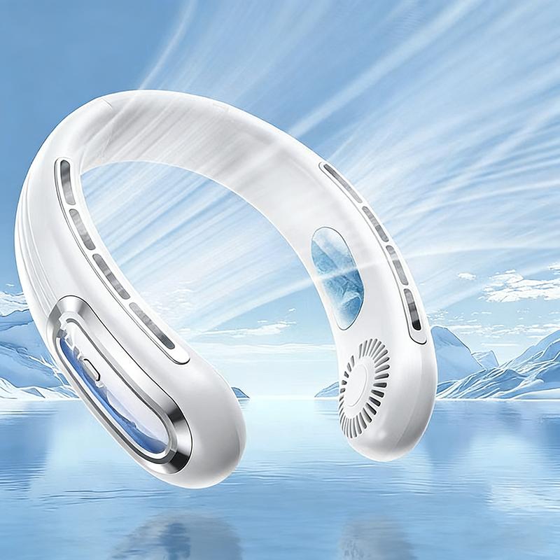 Ice Cooling Neck Fan, Bladeless Portable Hands-Free Wearable Mini Fan, 360° Circulating Cold Air Quiet Fan
