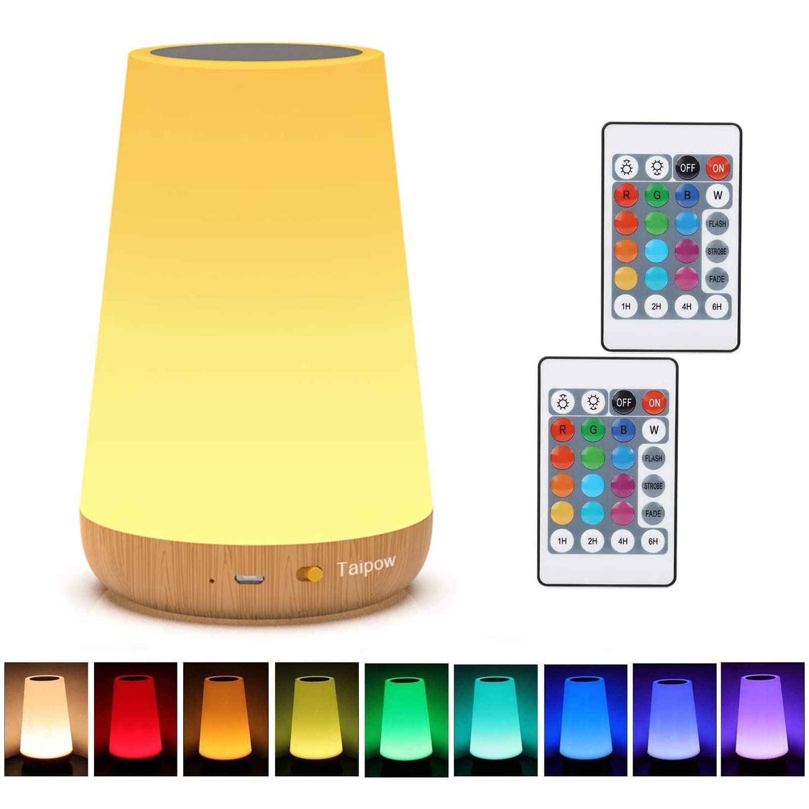 

LED Bedside Lamp, Night Light, Touch-Controlled, with Remote Control, Bedroom Ambient Lighting, Room Lamp, 13 Color Changes, Table Light, Adjustable