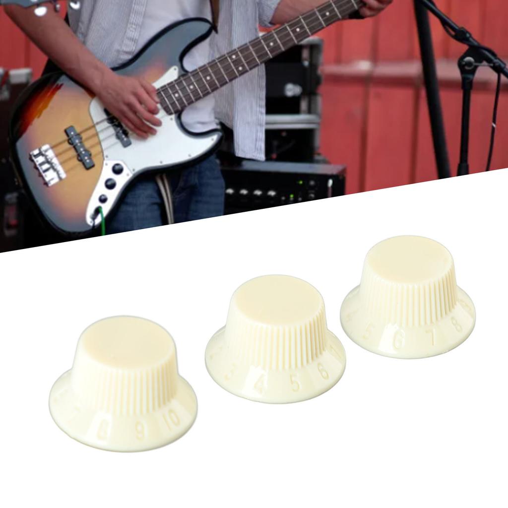 3Pcs Guitar Control Knob 1 Volume 2 Fit Top Plastic Set Kit Instrument Accessory Replacement