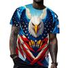 Men's USA 250th Anniversary T-Shirt American Flag Print Oversized Tees Patriotic 4th Of