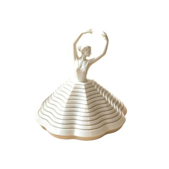

3D Printed Spinning Ballerina Fidget Toy Ballet Dancer Spinner Spiral Sensory Toy for Stress Relief Home Office Desktop Decoration белый