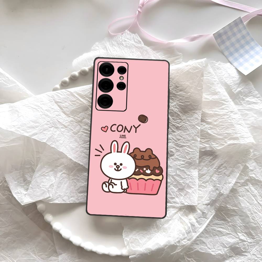 Cartoon Cute C-Cony B-Brown Phone Case For Samsung S 24 Fe 25 Ultra Plus 20 Lite 21 30 22 23 24 22 Ultra 5G Fundas