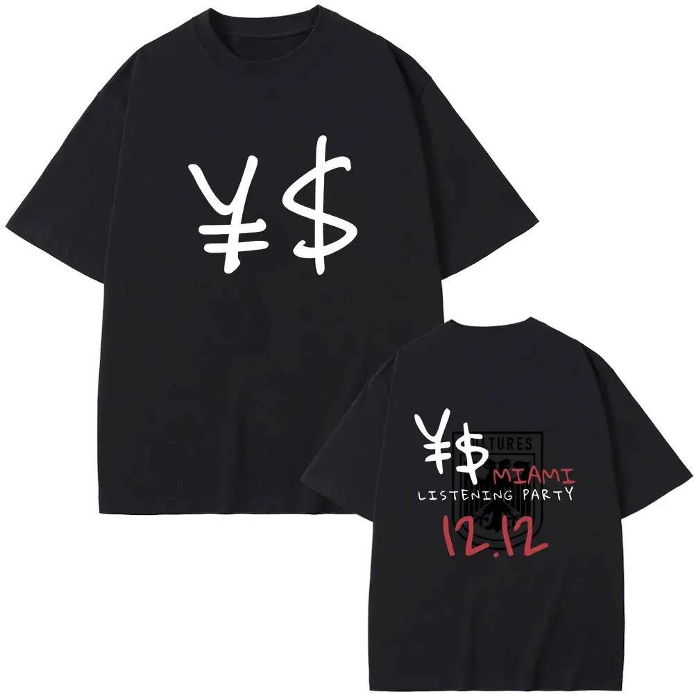Rapper Kanye West Vultures New Music Album Graphic Printed T Shirts Unisex Unisex Hip Hop Fashion Tshirts Male Tshirt