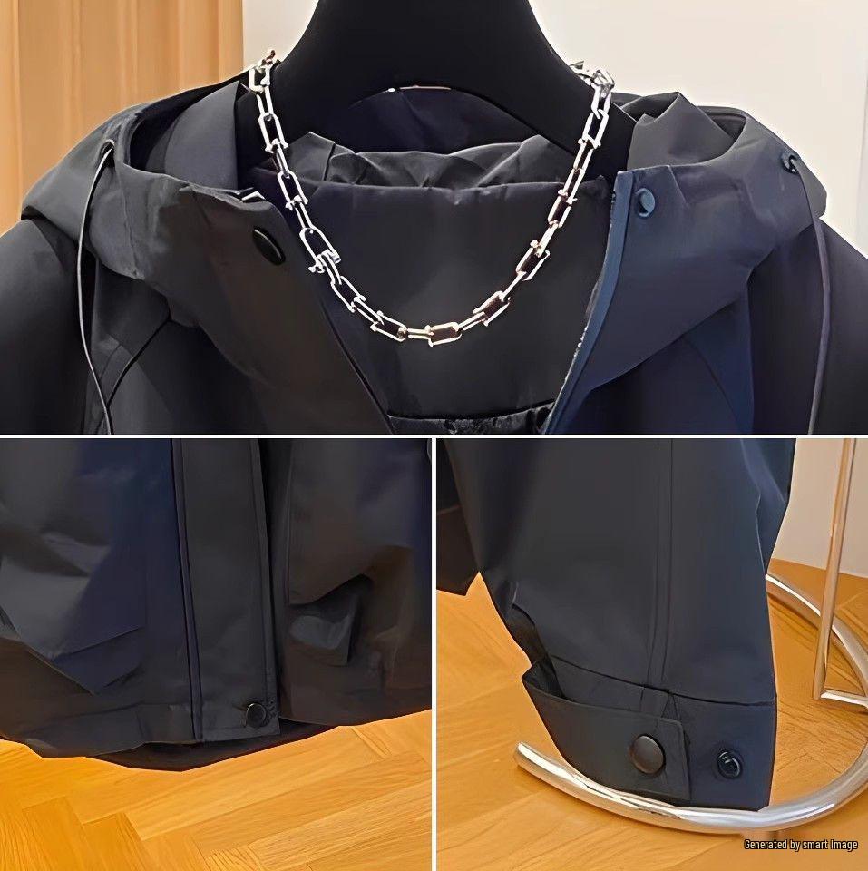 Spring/Autumn Casual Hooded Long Sleeve Jacket Jumpsuit: Slimming, Versatile, Loose Fit Windbreaker