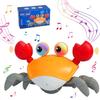 Kids Crawling Crab Toy with Music, Electronic Light-Up Crawl, Automatically Avoids Obstacles, Moving Toy for Boys and Girls