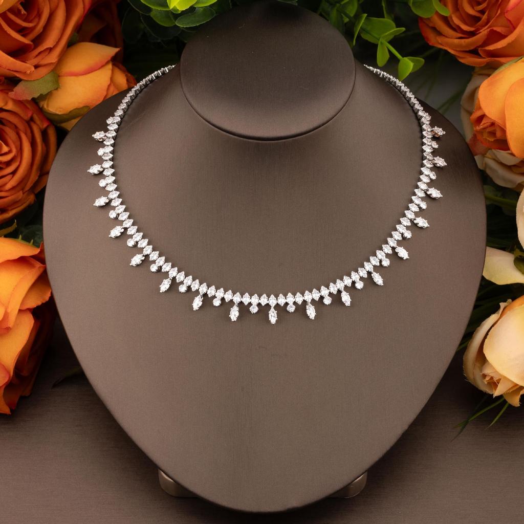Luxury Marquise Cubic Zirconia Jewelry Set for Weddings