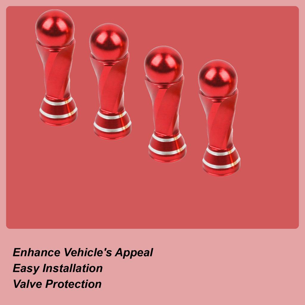 Tire Stem Caps 4 Pieces Trophy Shaped Dustproof Covers Valve Stem Dust Covers For Car Vehicles Automobile Motorcycles Bike