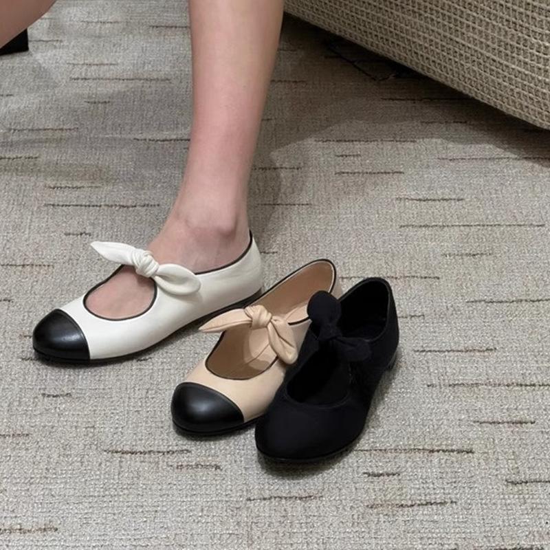 Little Fragrance Bow Mary Jane Single Shoe Ballet Flats